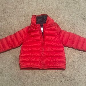 Red light weight puffer coat